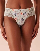 Culotte cheeky microfibre et détail de dentelle