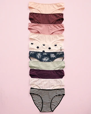 Lot de 10 culottes bikini en coton