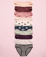 Lot de 10 culottes bikini en coton