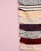 Lot de 10 culottes tanga en coton