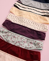 Lot de 10 culottes tanga en coton