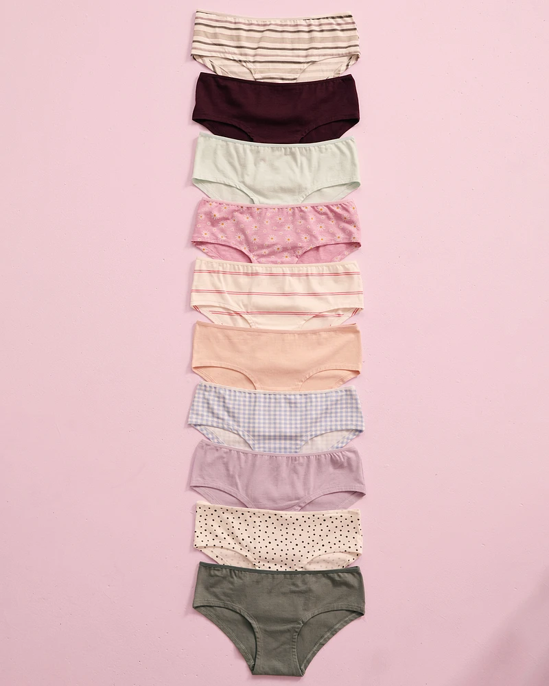 Lot de 10 culottes aux hanches en coton