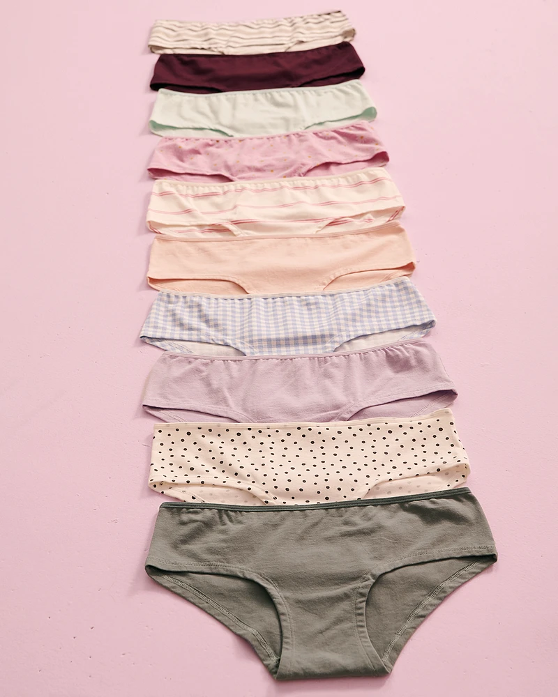 Lot de 10 culottes aux hanches en coton