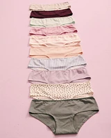 10-Pack Cotton Hiphugger Panty