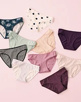 Lot de 10 culottes bikini en coton