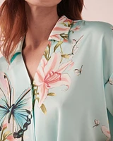 Satin Crop Button-down Shirt