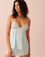 Camisole en satin avec broderies