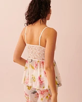 Camisole en dentelle et résille