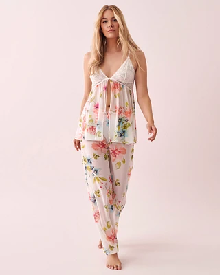 Camisole en dentelle et résille