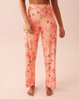 Pantalon détail de dentelle en fibres recyclées