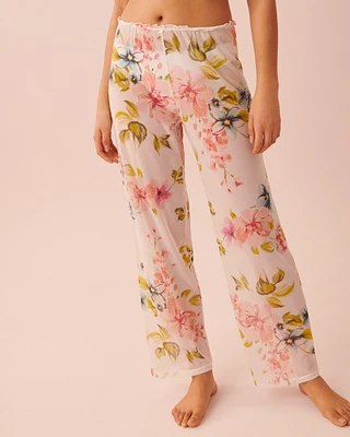 Printed Mesh Pants