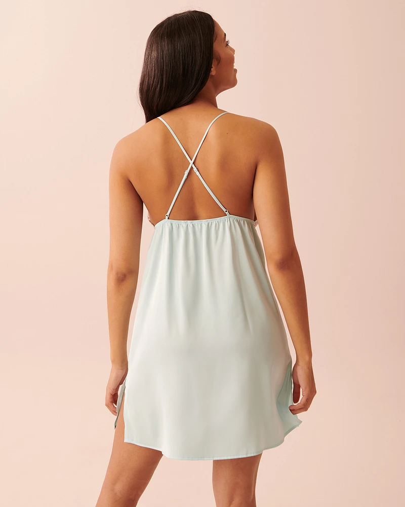 Satin Nightie with Embroidery