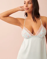 Satin Nightie with Embroidery