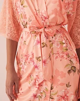 Kimono détail de dentelle en fibres recyclées