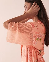 Kimono détail de dentelle en fibres recyclées