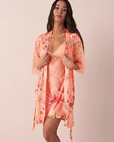 Kimono détail de dentelle en fibres recyclées