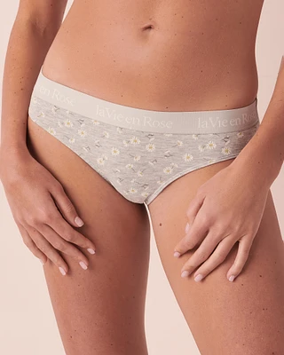 Culotte tanga coton et bande élastique logo