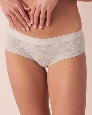 Cotton and Logo Elastic Band Hiphugger Panty
