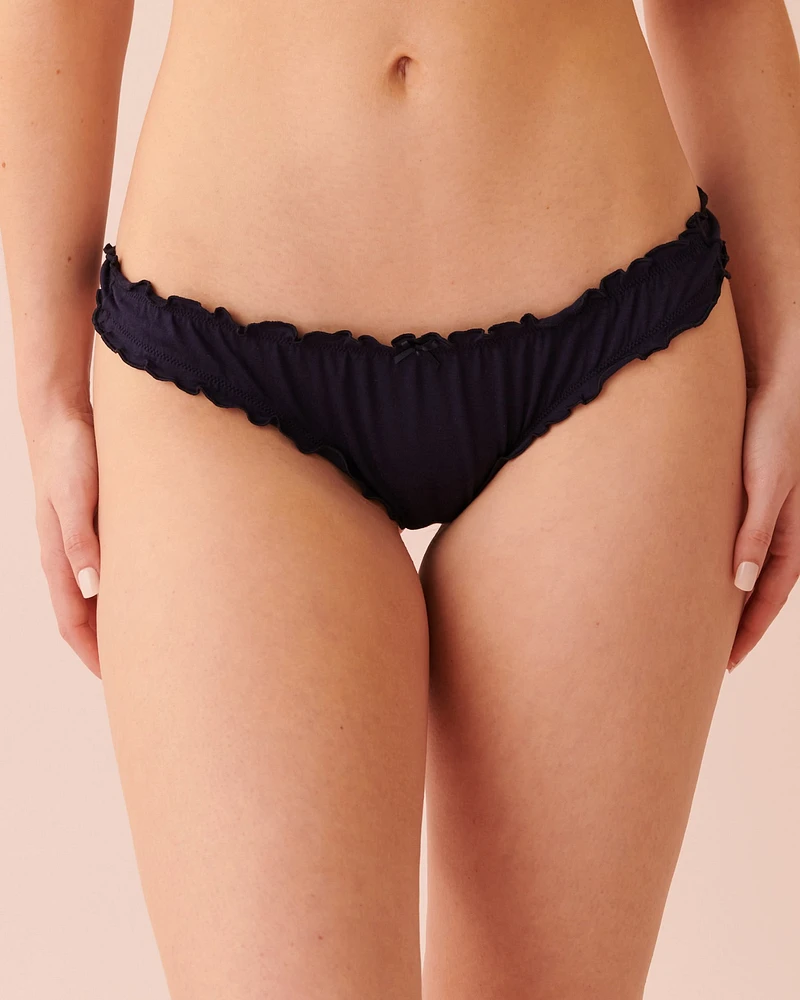 Soft Jersey Lettuce Trim Thong Panty