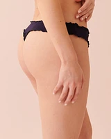 Soft Jersey Lettuce Trim Thong Panty