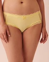 Mesh and Lace Trim Hiphugger Panty