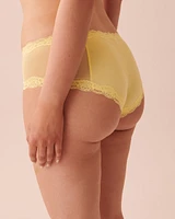 Mesh and Lace Trim Hiphugger Panty