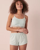 Modal Crop Cami with Lace Trim