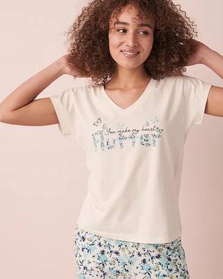 T-shirt col en V coton