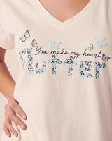 T-shirt col en V coton