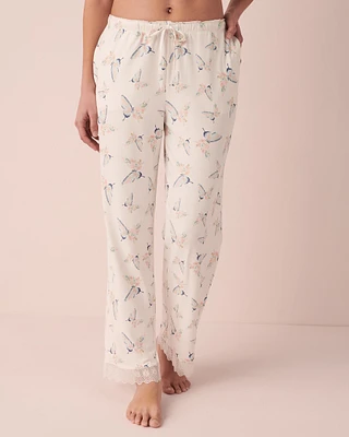 Pantalon ultra doux bordure de dentelle