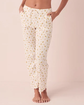 Pantalon côtelé bordure frisée