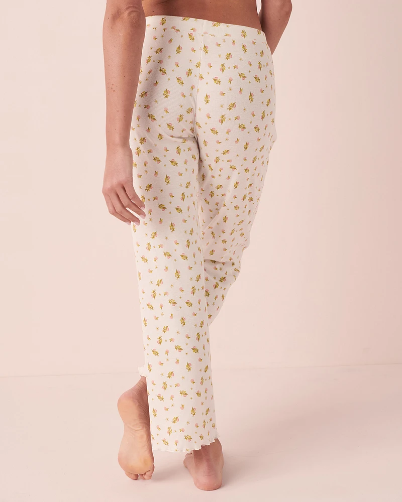 Pantalon côtelé bordure frisée