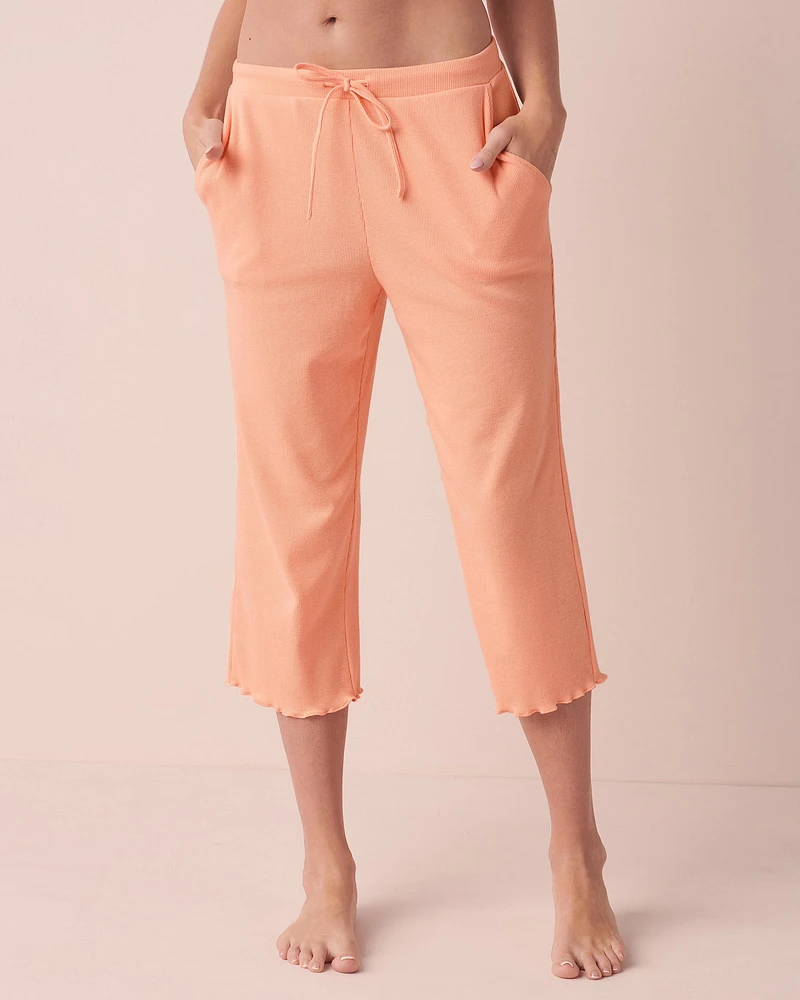 Lettuce Edge Ribbed Capri
