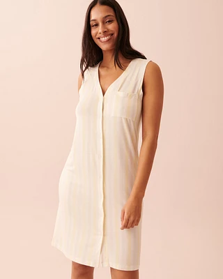 Bamboo Sleeveless Button-down Sleepshirt