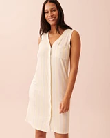 Bamboo Sleeveless Button-down Sleepshirt