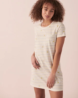 Chemise de nuit manches courtes en coton