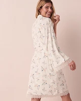 Kimono ultra doux bordure de dentelle
