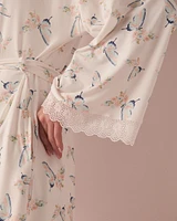 Kimono ultra doux bordure de dentelle