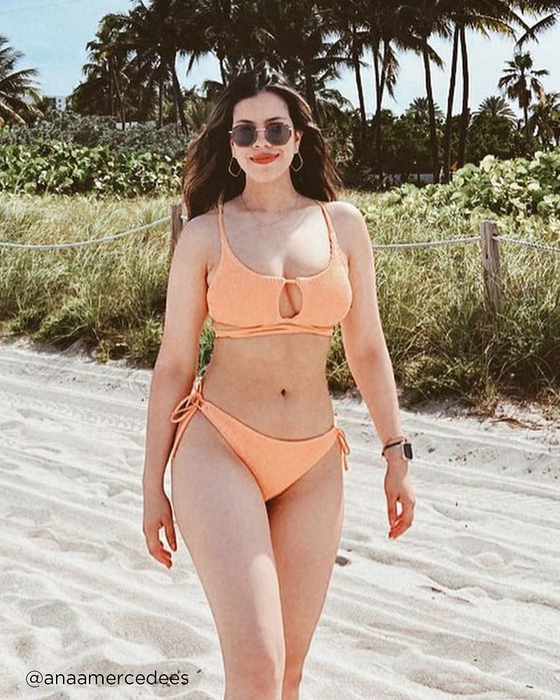 PEACH COBBLER Laced Bralette Bikini Top