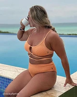 PEACH COBBLER Laced Bralette Bikini Top