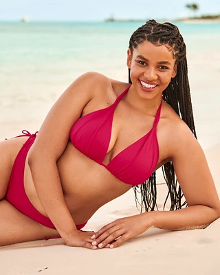 Haut de bikini triangle en fibres recyclées BRIGHT ROSE