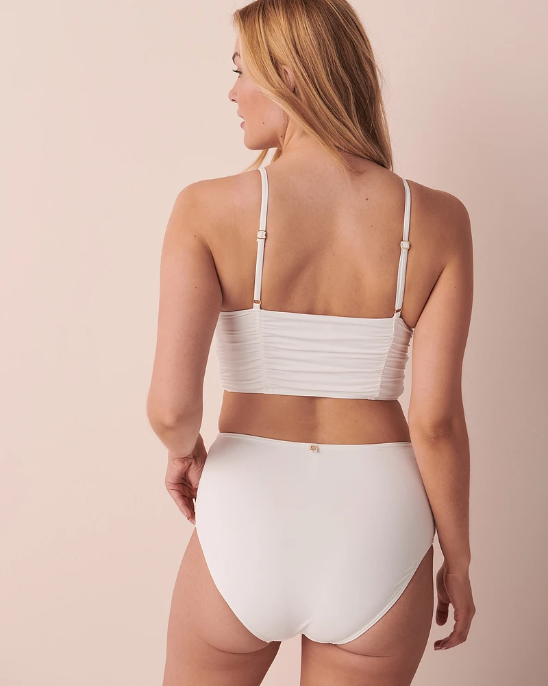 SOLID Long Triangle Bikini Top