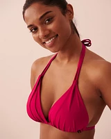 Haut de bikini triangle en fibres recyclées BRIGHT ROSE