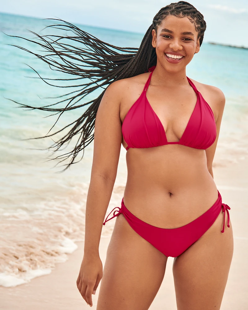 Haut de bikini triangle en fibres recyclées BRIGHT ROSE