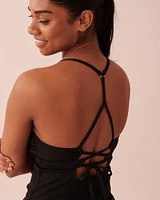 RIB Tie Back Tankini Top