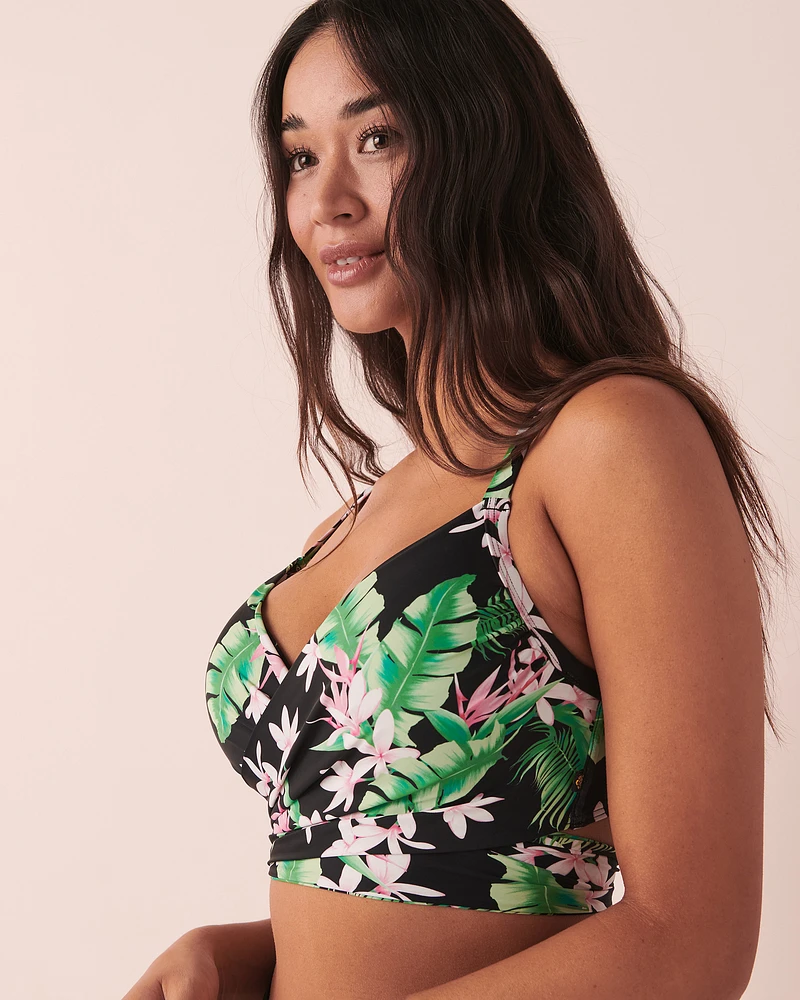 DARK GLOWING D Cup Draped Bikini Top