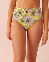 FIELDS OF FLOWERS Recycled Fibers Reversible High Waist Bikini Bottom