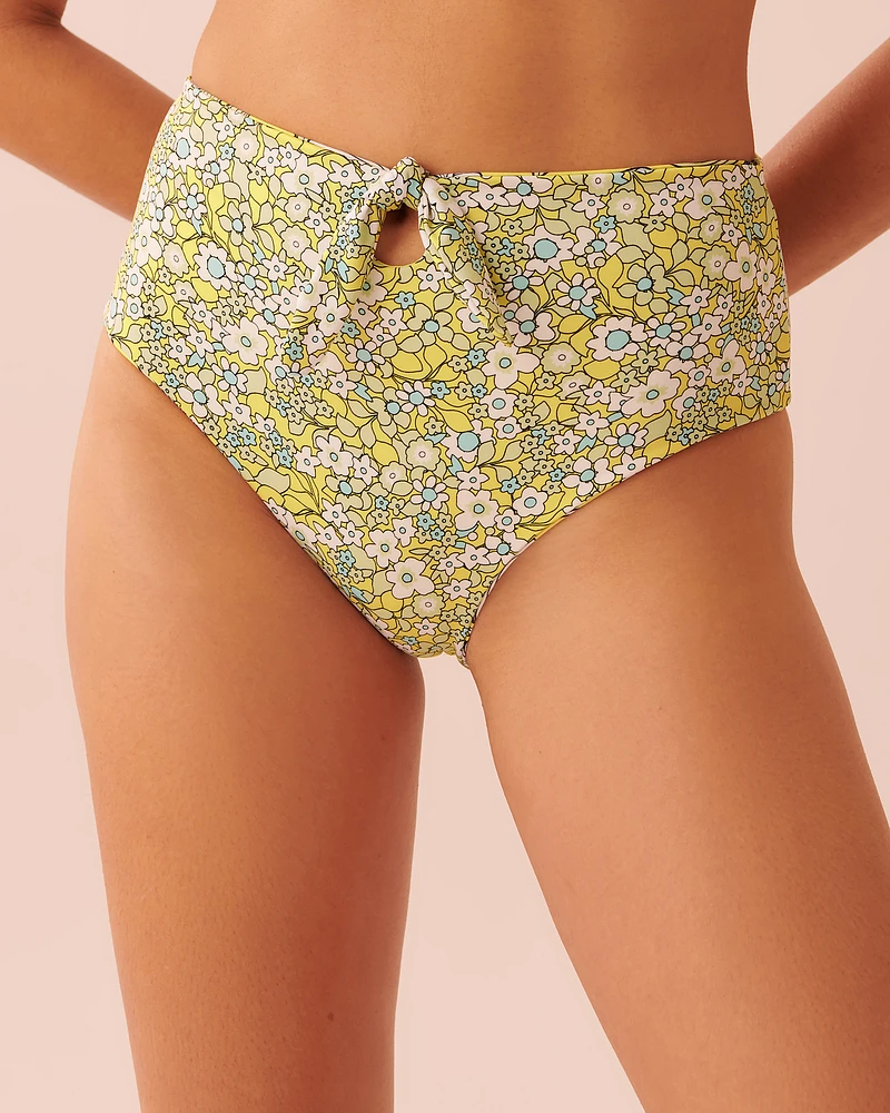 FIELDS OF FLOWERS Recycled Fibers Reversible High Waist Bikini Bottom