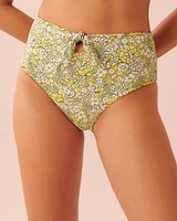 FIELDS OF FLOWERS Recycled Fibers Reversible High Waist Bikini Bottom