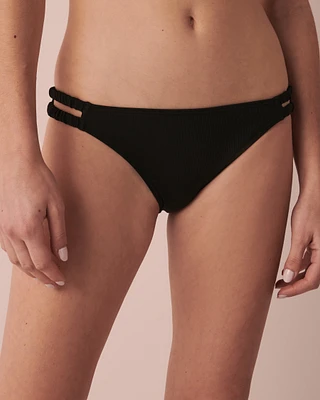 RIB Shirred Sides Bikini Bottom